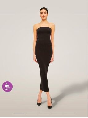 Wolford Black Strapless Bodycon Maxi Dress